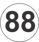 Number Eighty Eight (88) Fluorescent Circle or Square Labels